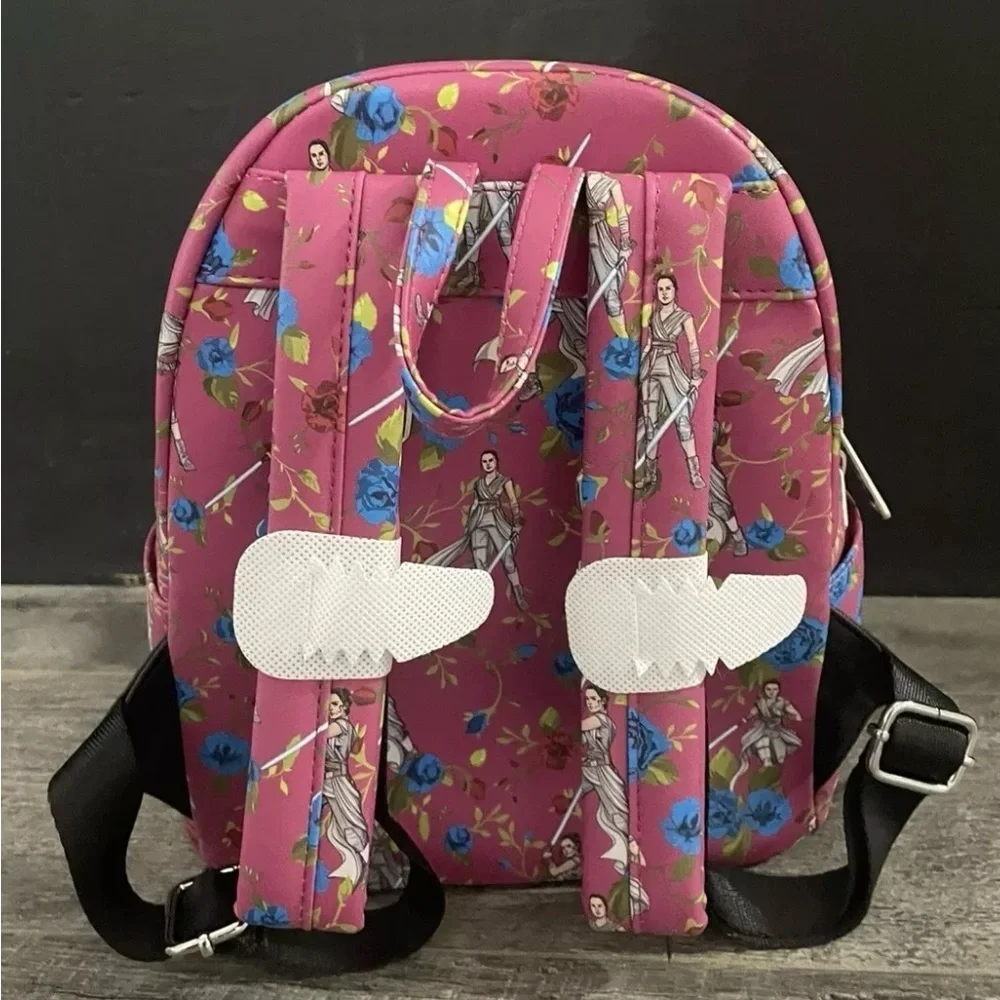 New Loungefly Disney Star Wars Pink Floral Rey Mini Backpack